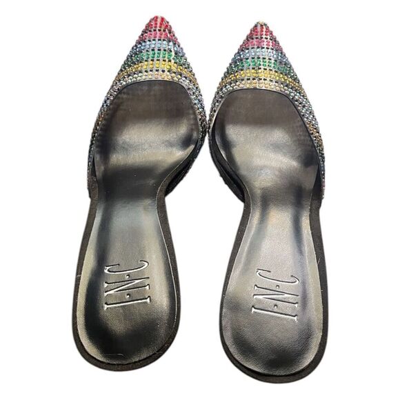 INC- International Concepts Women's Giralda Rhinestone Pointed Toe Mules Sz 8.5M - Picture 5 of 8